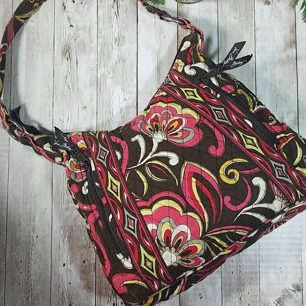 Vera Bradley, Coral Brown and white tote.